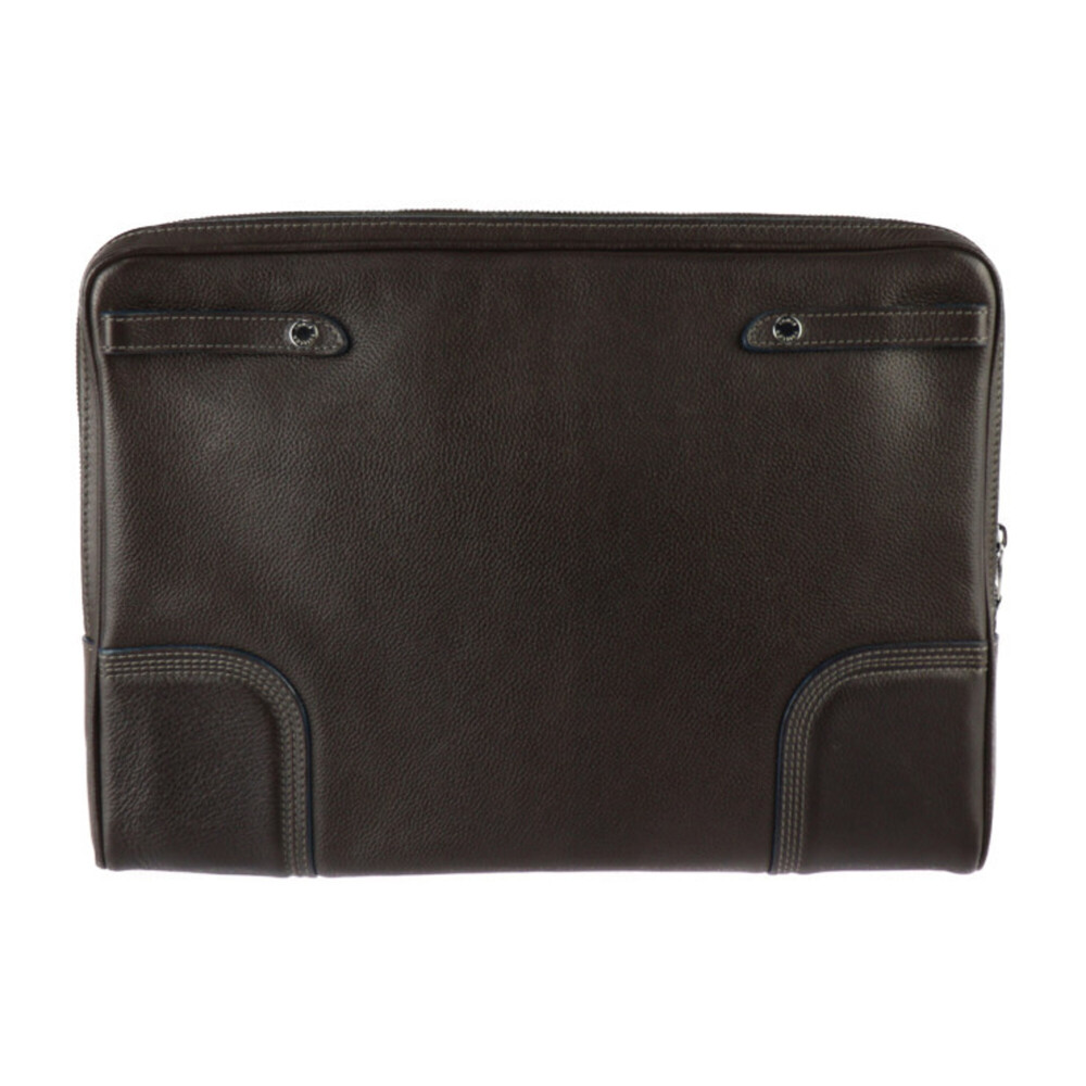 LOUIS VUITTON Brown Leather Clutch Bag - Picture 3 of 8